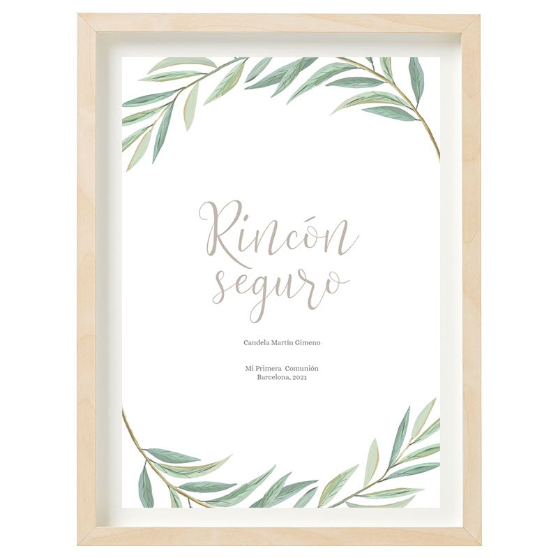 Cartel Rincón seguro personalizado Olivo