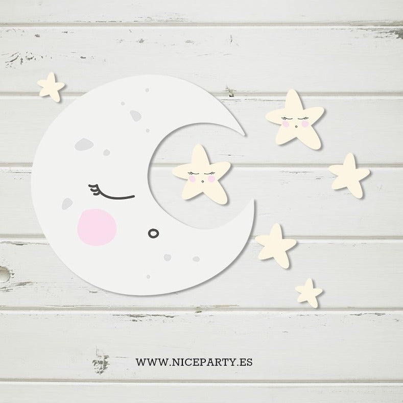 Pack imprimible To the moon and back rosa