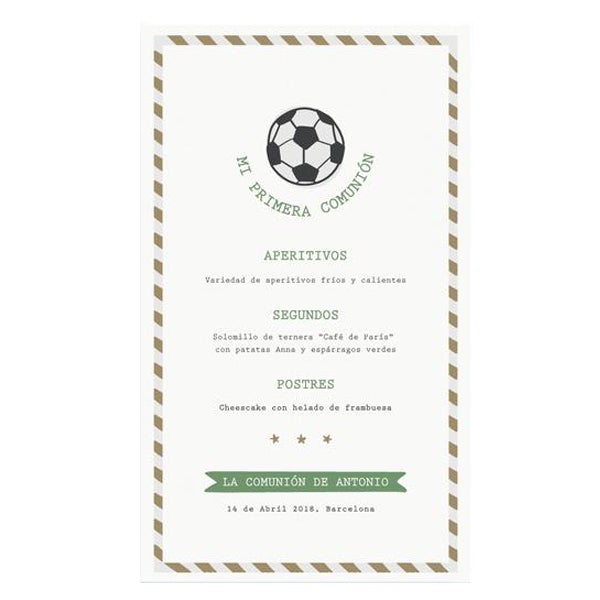 Menú personalizado Fútbol