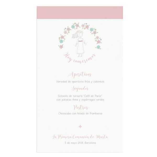 Menú personalizado Niña feliz