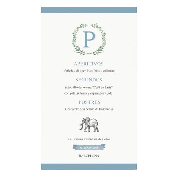 Menú personalizado animales