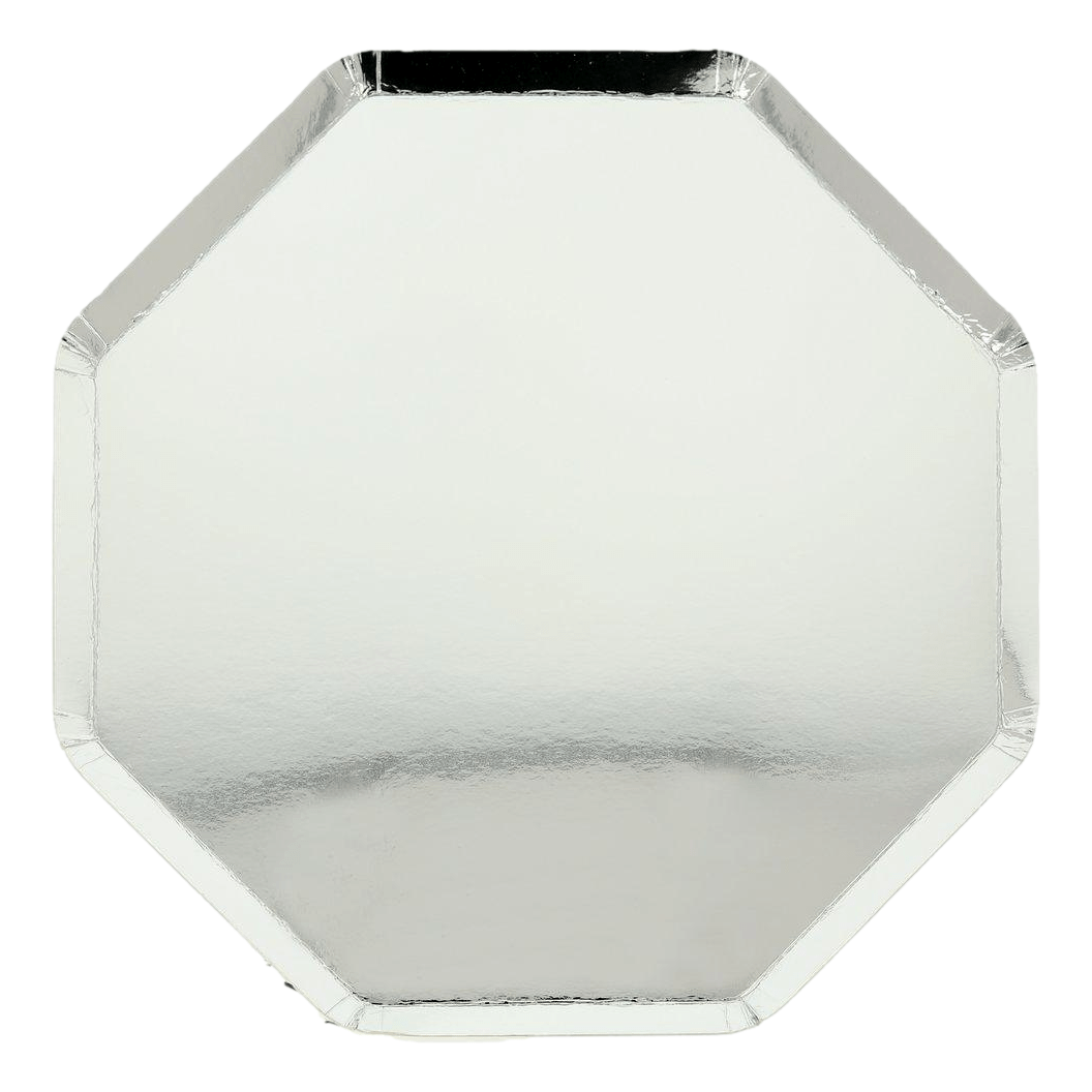 Plato octogonal Plata / 8 uds.
