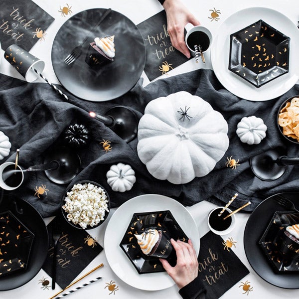 Plato hexagonal murciélagos / 6 uds.