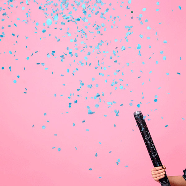 Cañón de confeti Gender Revel Azul XL