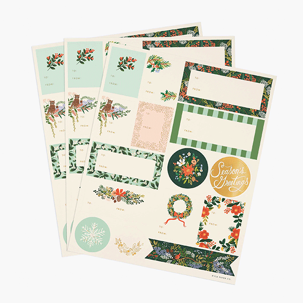 Pegatinas para regalo Winter Floral R. Paper & Co. / 45 uds.