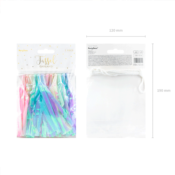 Guirnalda Tassel pastel iridiscente