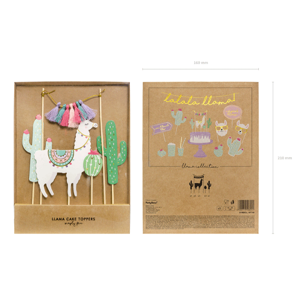 Toppers Llama pastel / 5 uds.
