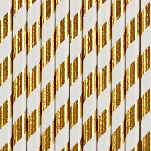 Pajitas papel foil dorado brillo - La Fiesta de Olivia