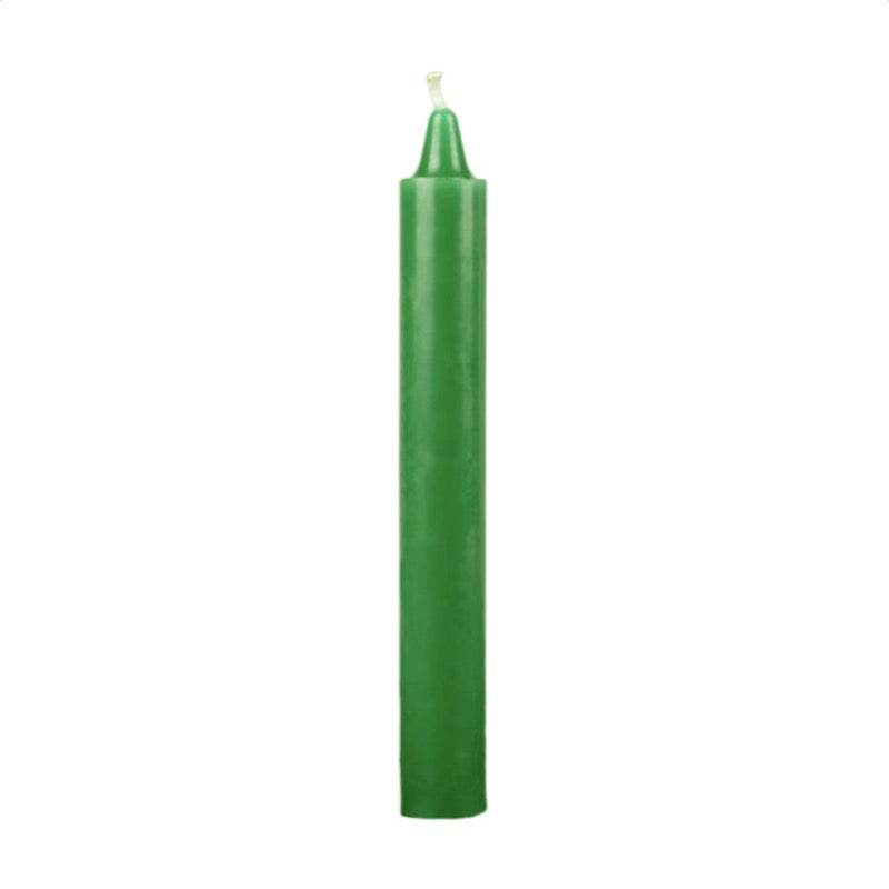 Vela cilíndrica basic verde / 4 uds.