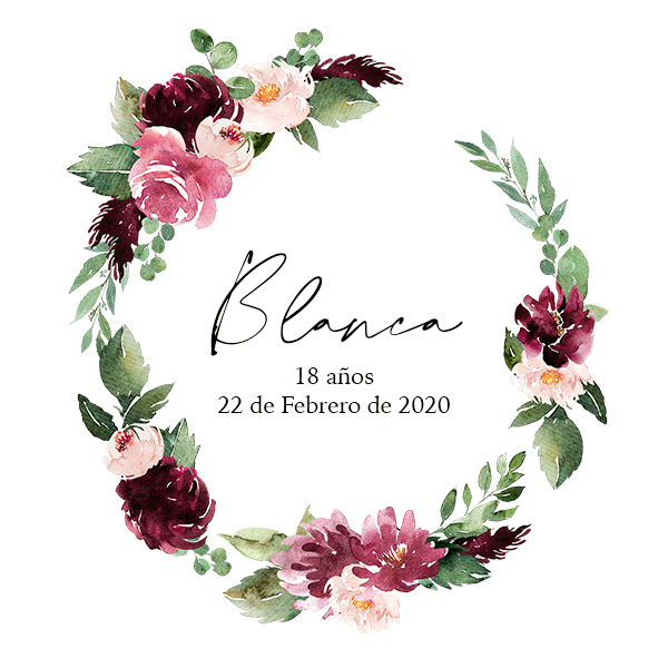 Pegatina personalizada corona boho / 12 uds.