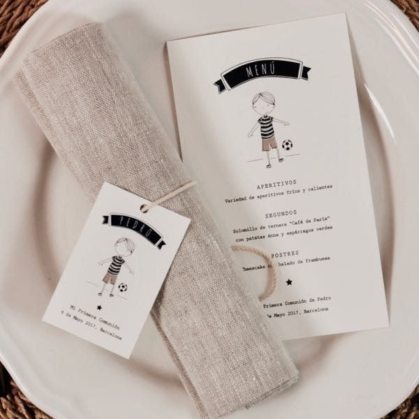 Menú personalizado Niño Feliz