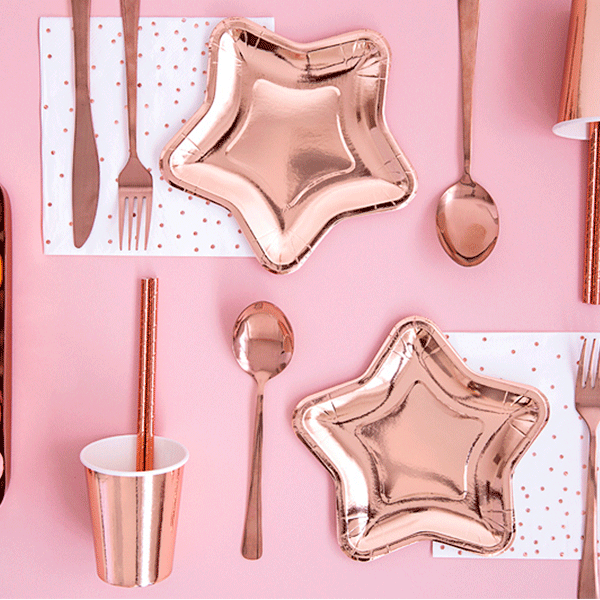 Plato estrella Rosegold