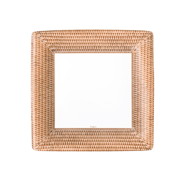 Platos cuadrado rattan  / 8 uds.