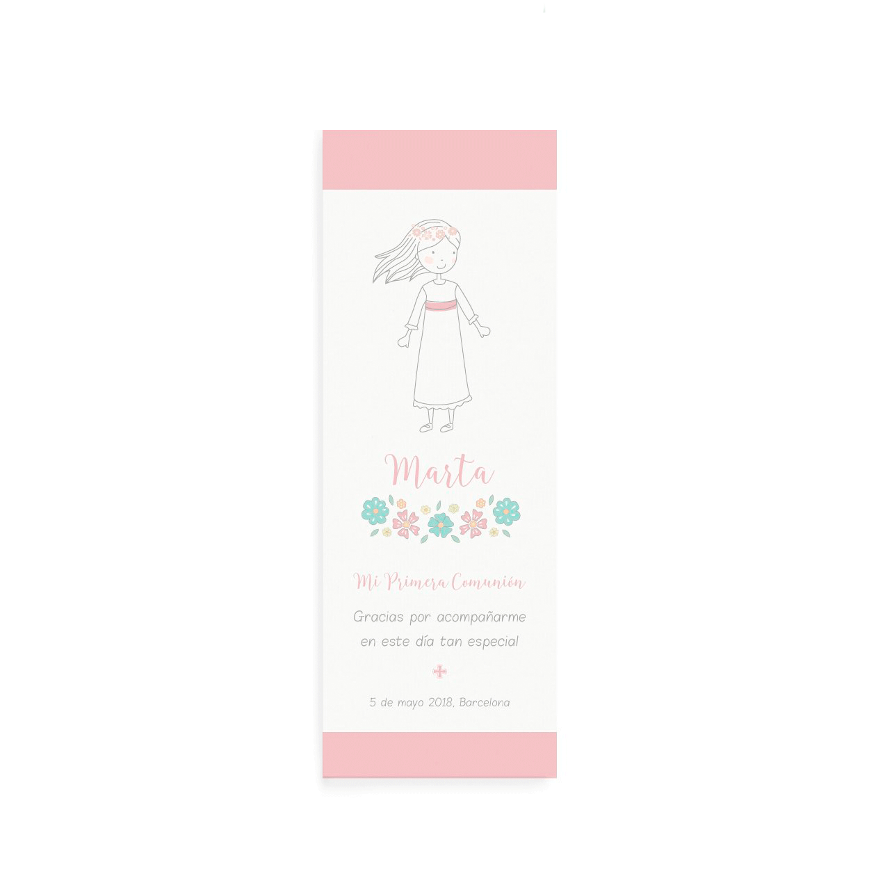 Punto de libro niña feliz