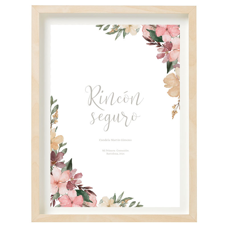 Cartel Rincón seguro personalizado Boho