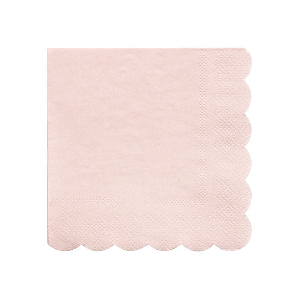 Servilleta rosa borde ondulado / 20 uds.