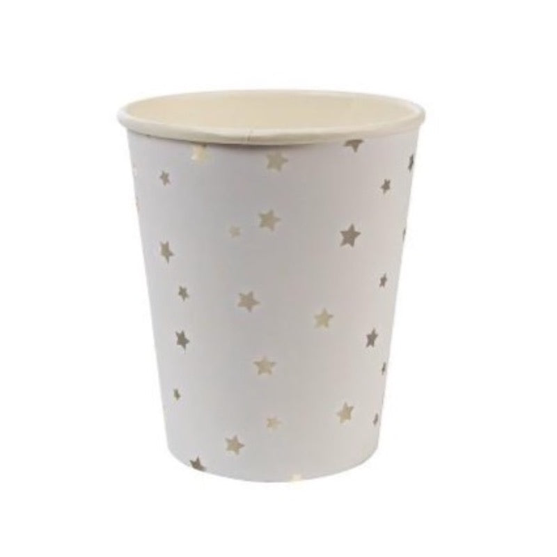 Vasos estrellas plata / 8 uds.