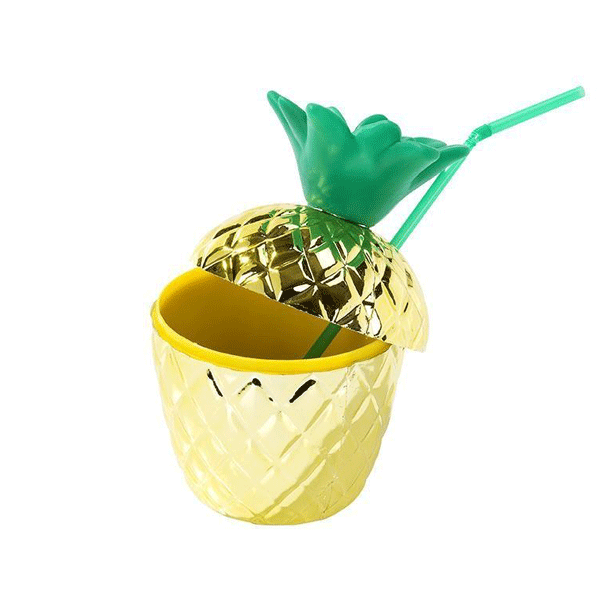 Vaso piña dorada