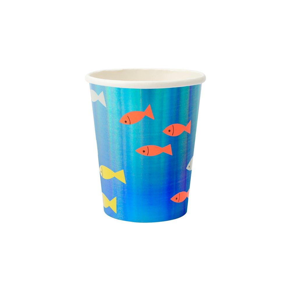 Vaso metalizados bajo del mar / 8 uds.