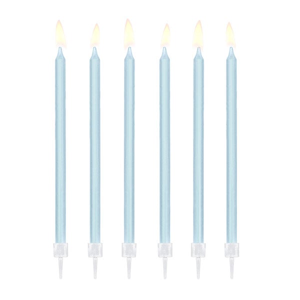 Velas largas celeste basic / 12 ud.