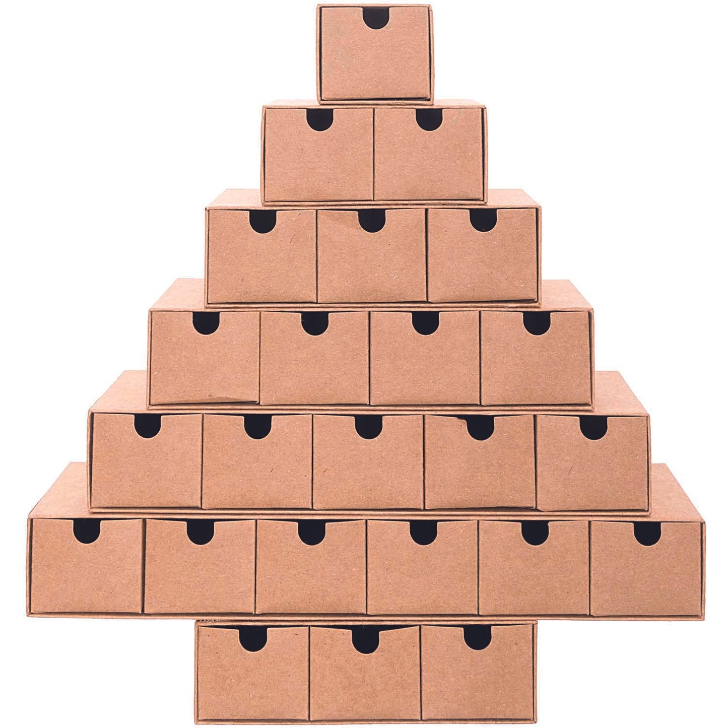 Árbol cajitas adviento Kraft