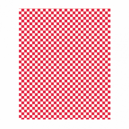 Papel para bocadillos cuadros rojo / 10 uds.