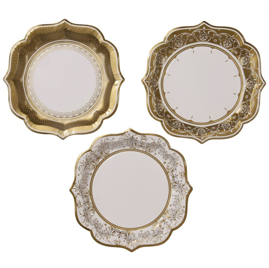 Platos medianos porcelana dorada