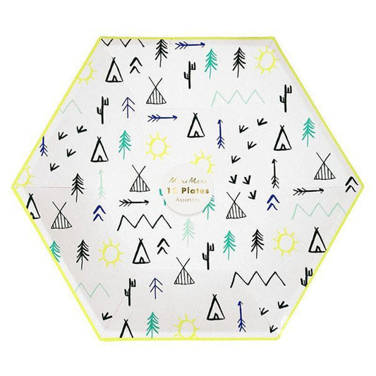 Platos hexagonales exploradores grandes / 12 uds.