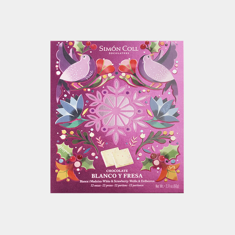 Caja chocolate blanco y fresas