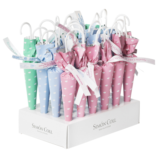 Paraguas L Chocolate con leche nube colores pastel