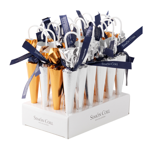 Paraguas L Chocolate con leche metalizado