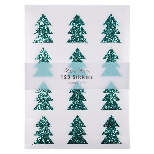 Abetos adhesivos de purpurina