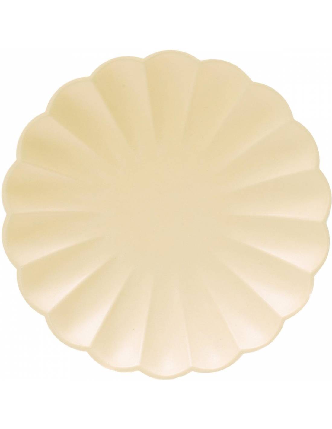 Plato festonado amarillo basic  Eco compostable / 8 uds.