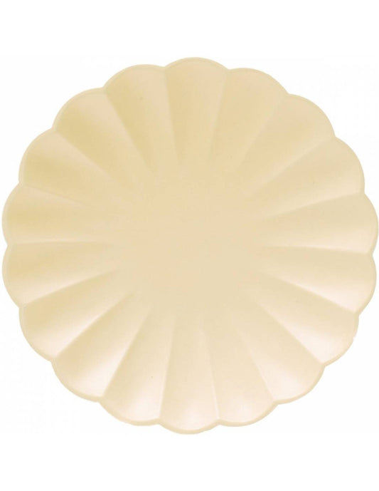 Plato festonado amarillo basic  Eco compostable / 8 uds.