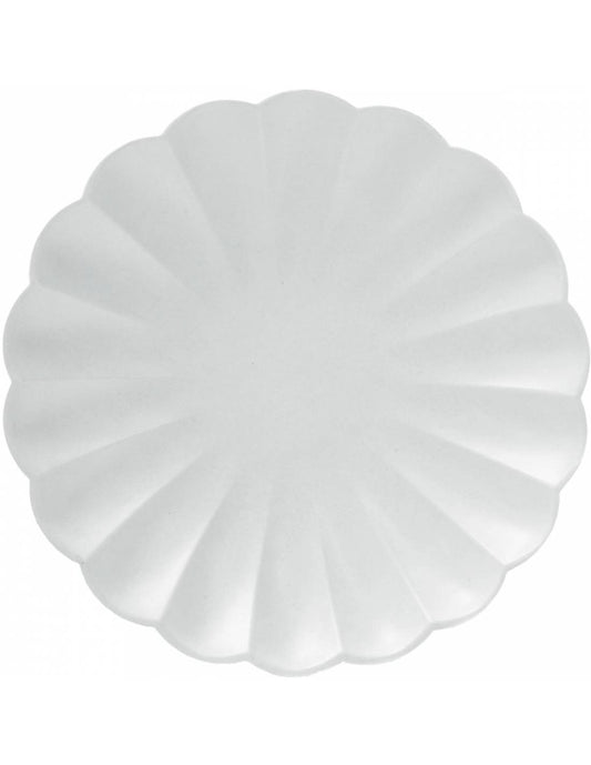 Plato festonado blanco Basic Eco compostable / 8 uds.