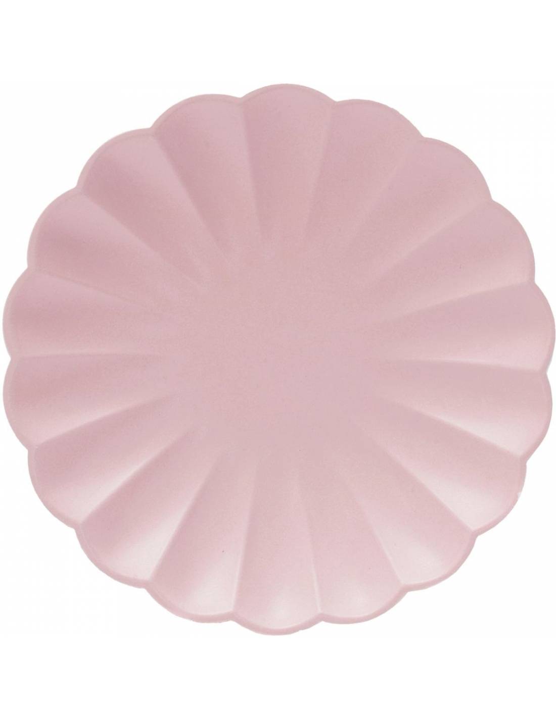 Plato festonado rosa pastel Basic Eco compostable / 8 uds.