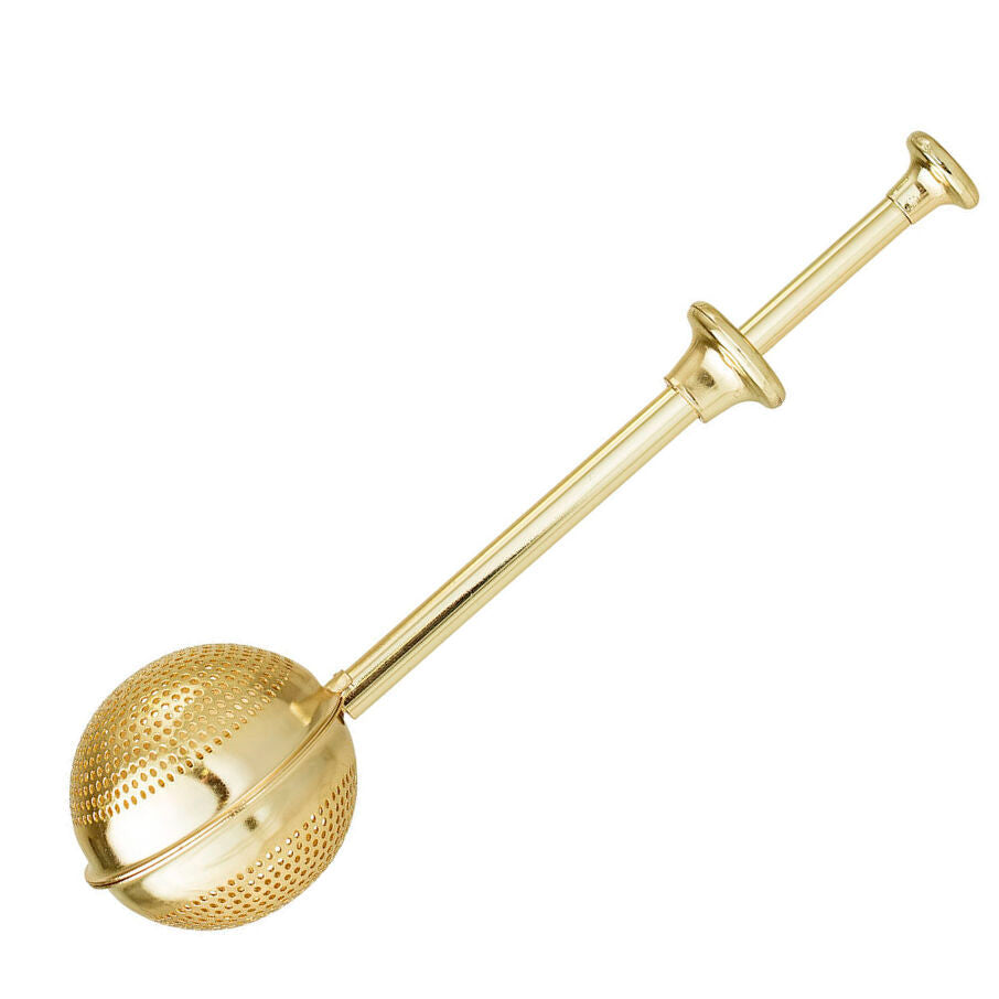 Colador de té bola dorado
