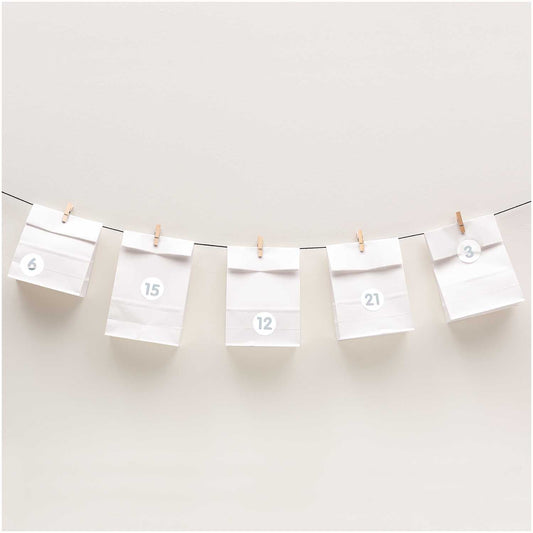 Kit Calendario de Adviento blanco DIY