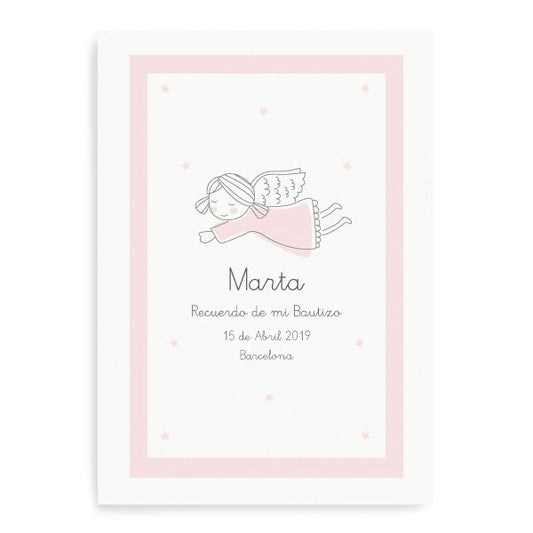 Imprimible lámina personalizada ángel rosa