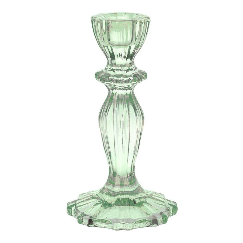 Candelabro cristal labrado verde