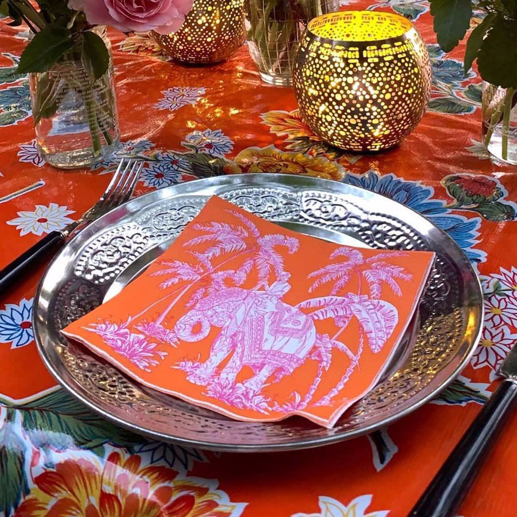 Plato metálico plata Indian Summer