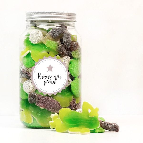 Bote XL Mix golosinas ranas que pican - La Fiesta de Olivia