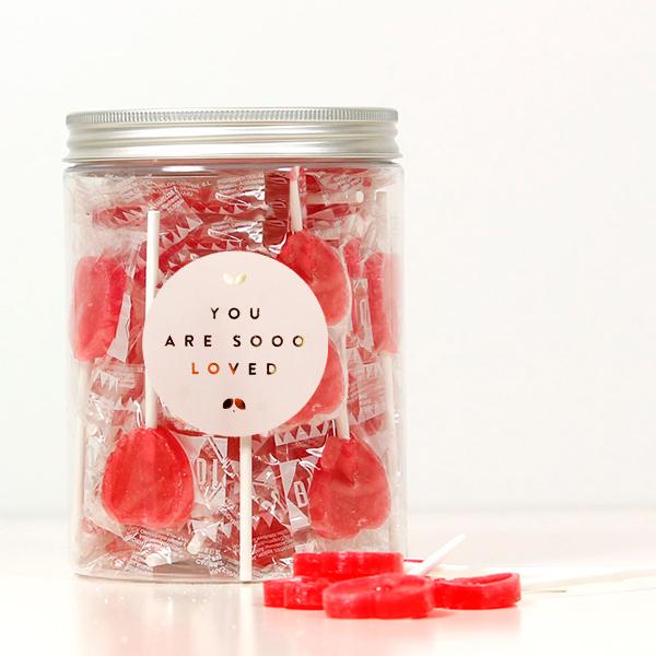 Bote L piruletas LOVE rosa