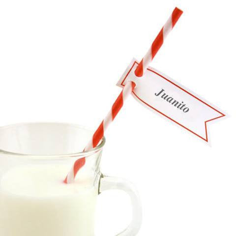 Banderitas pajitas rojo - La Fiesta de Olivia