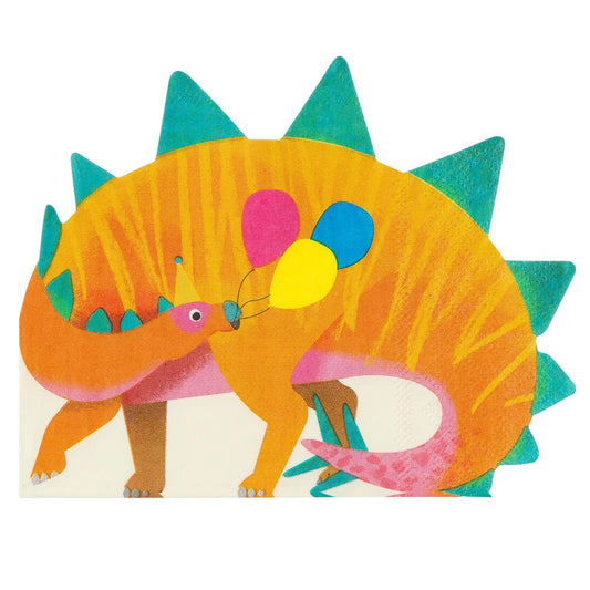 Servilletas dinosaurio troquelada / 16 uds.