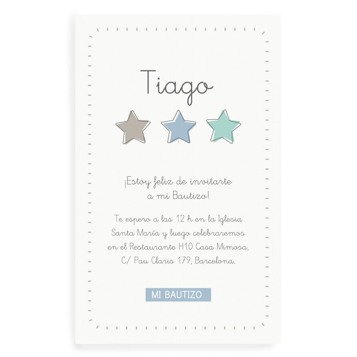 Invitaciones estrellas personalizadas