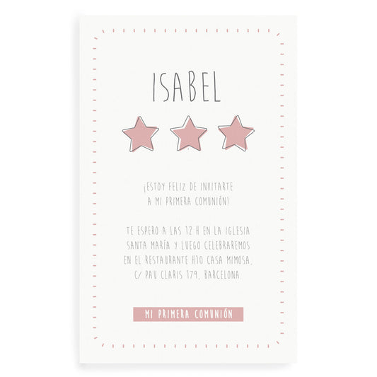Invitaciones estrella rosa personalizadas