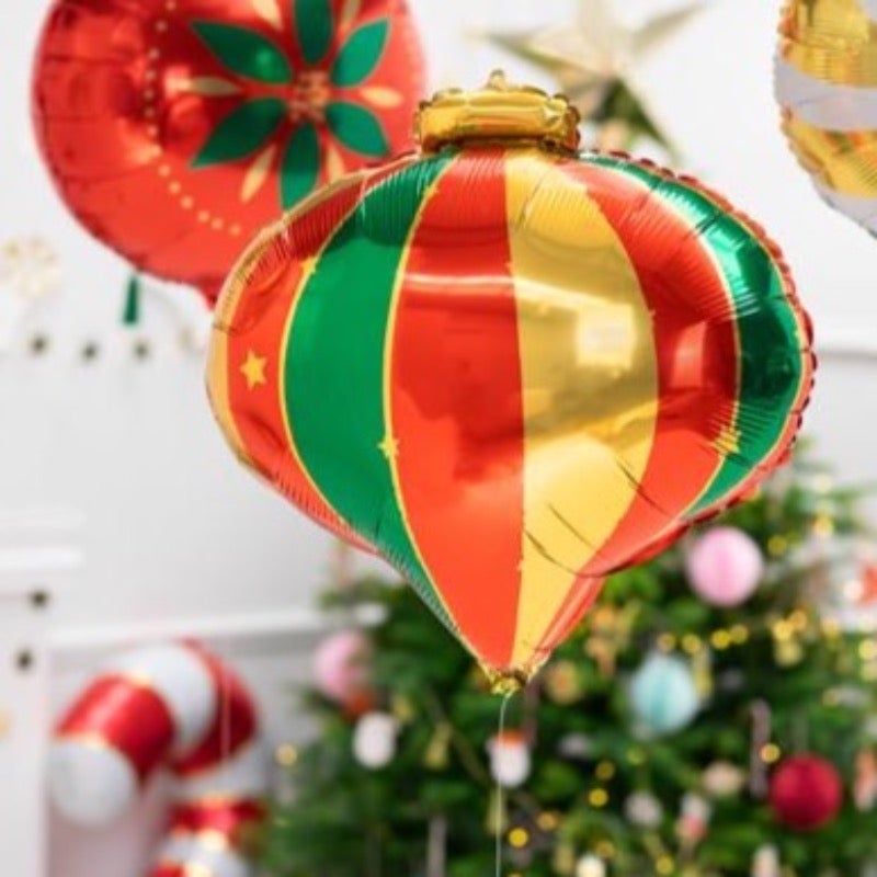 Globo Foil bola de Navidad raya