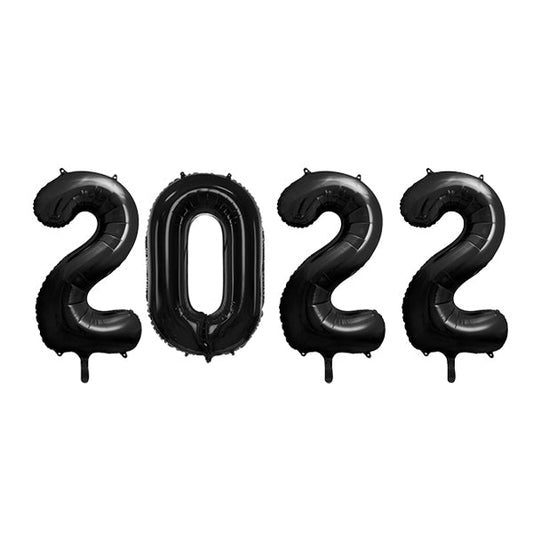 Globos 2022 foil negro XL