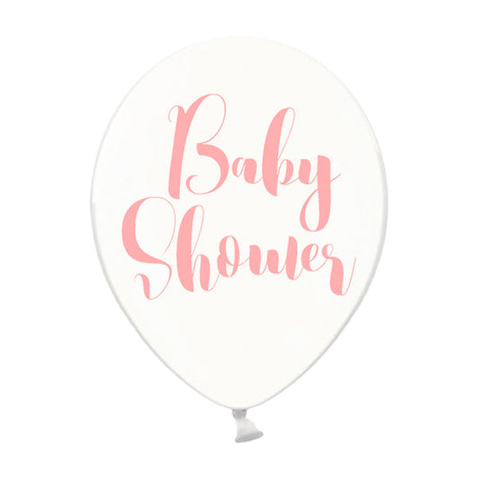 Globo transparente Baby Shower rosa / 2 uds.
